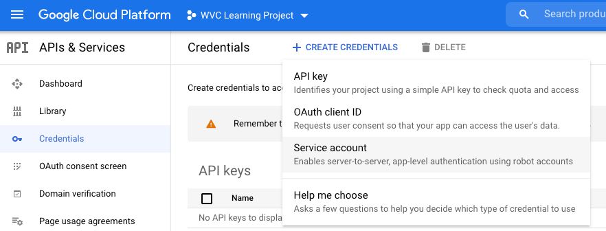 GCP Create Service Account