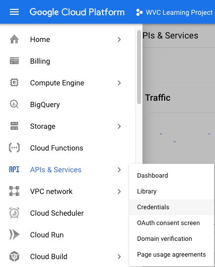 GCP APIs & Services > Credentials