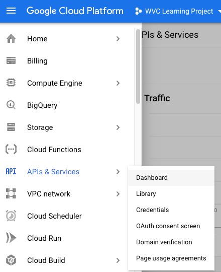 GCP API & Services > Dashboard