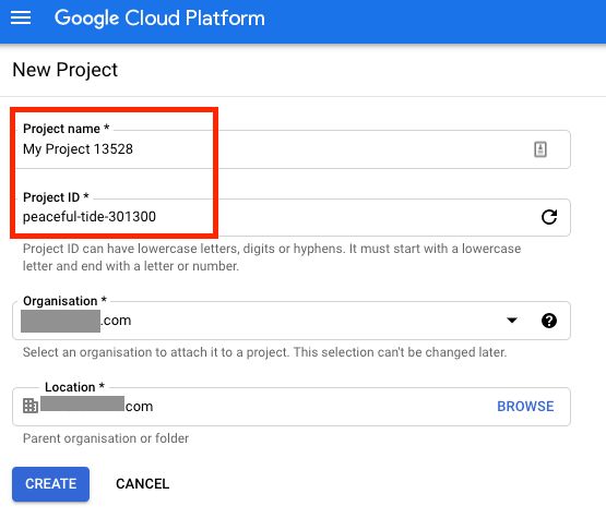 Google Cloud Platform name the project