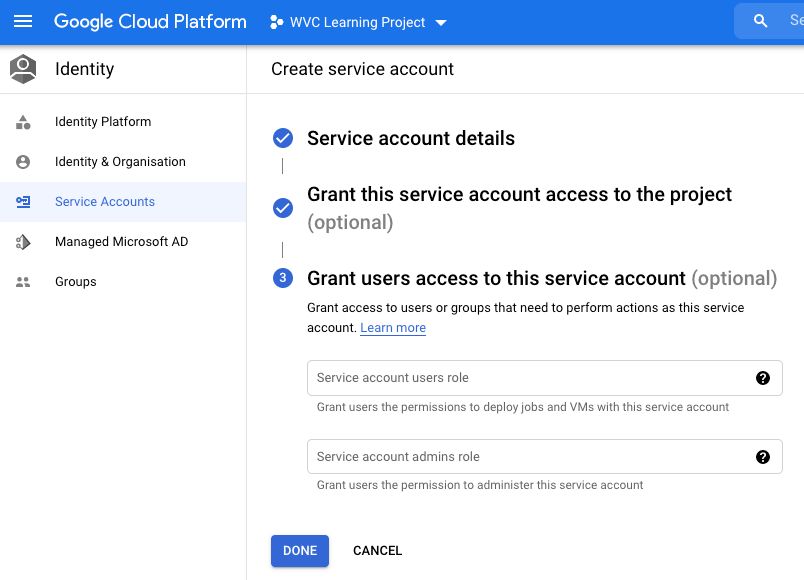 GCP Service Account Config 3