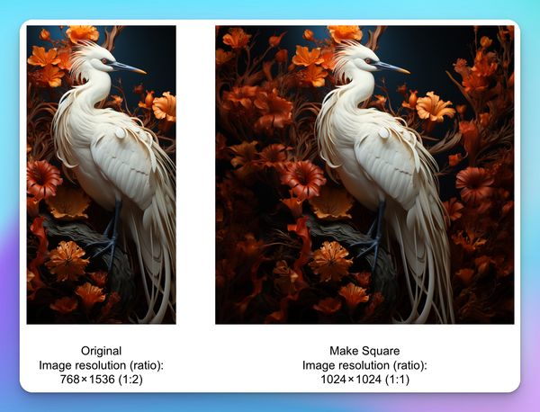 midjourney make square from non-square image