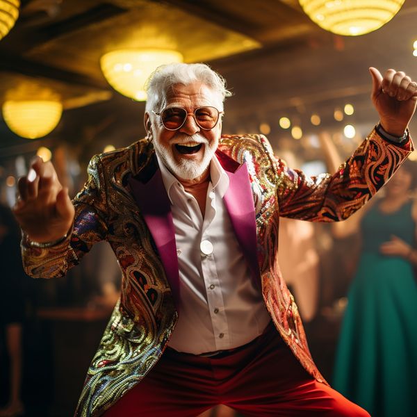 midjourney grandpa dancing in a club