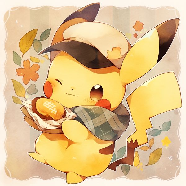 midjourney pikachu from pokemon niji 5 style cute